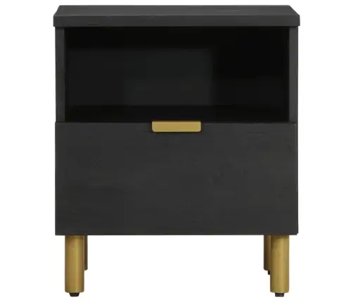 Naktinė Spintelė, Juoda, 40X33X46cm Apdirbta Mediena Naktinė Spintelė, Juoda, 40X33X46cm Apdirbta Mediena
