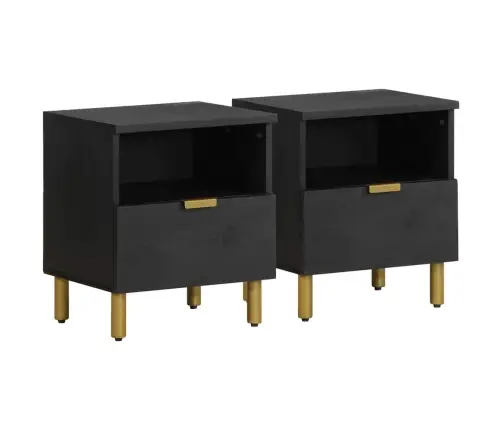 Naktsskapītis, Melns, 40X33X46 Cm, Inženierijas Koks Vidaxl