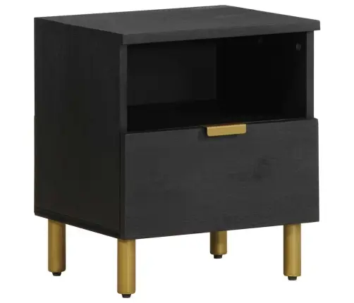 Naktsskapītis, Melns, 40X33X46 Cm, Inženierijas Koks Vidaxl