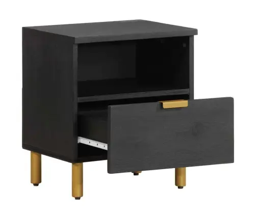 Naktsskapītis, Melns, 40X33X46 Cm, Inženierijas Koks Vidaxl