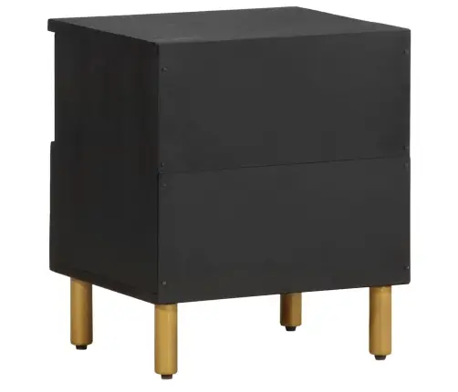 Naktsskapītis, Melns, 40X33X46 Cm, Inženierijas Koks Vidaxl