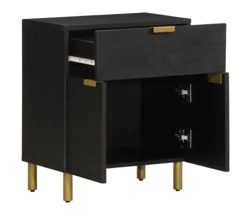 Spintelė Prie Lovos Juoda 50X33X60 Cm Inžinierinė Mediena