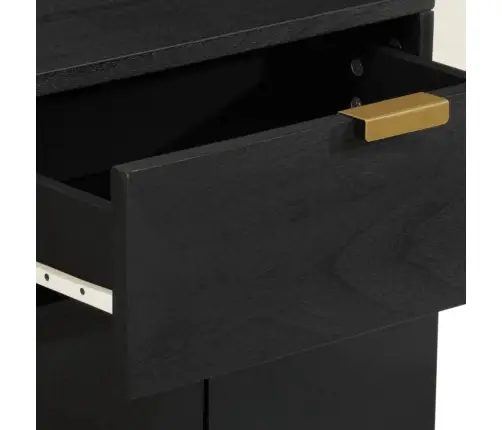 Spintelė Prie Lovos Juoda 50X33X60 Cm Inžinierinė Mediena