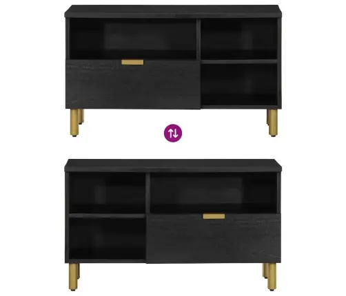 Tv Skapītis, Melns, 80X33X46 Cm, Inženierijas Koks Vidaxl