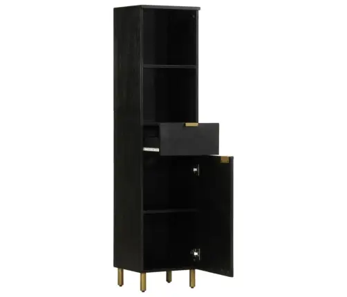 Vonios Kambario Spintelė, Juoda, 38X33X160cm Mango Masyvas Vonios Kambario Spintelė, Juoda, 38X33X160cm Mango Masyvas