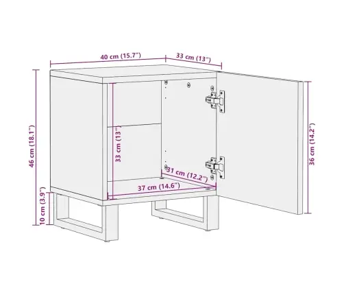 Öökapid 2 Tk, Must, 40 X 33 X 46 cm Mangopuit Öökapid 2 Tk, Must, 40 X 33 X 46 cm Mangopuit