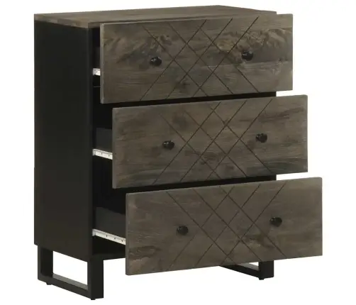 Kumode, Melns, 60X33X75 Cm, Mango Masīvkoks Vidaxl