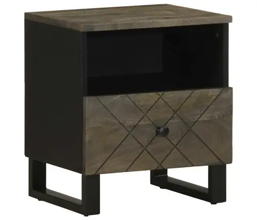 Naktsskapītis, Melns, 40X33X46 Cm, Mango Masīvkoks Vidaxl