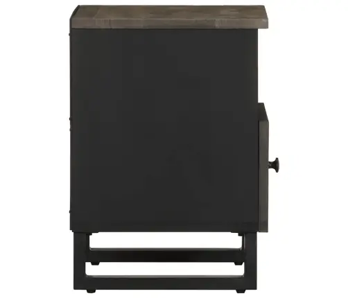 Naktsskapītis, Melns, 40X33X46 Cm, Mango Masīvkoks Vidaxl