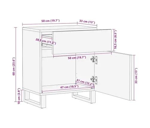 Öökapp, Must, 50X33X60 cm Mangopuit