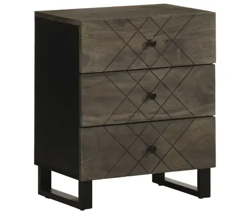 Naktsskapītis, Melns, 50X33X62 Cm, Mango Masīvkoks Vidaxl