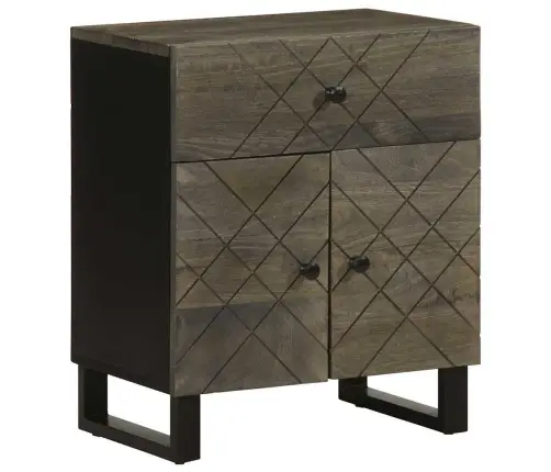 Naktsskapītis, Melns, 50X33X60 Cm, Mango Masīvkoks Vidaxl