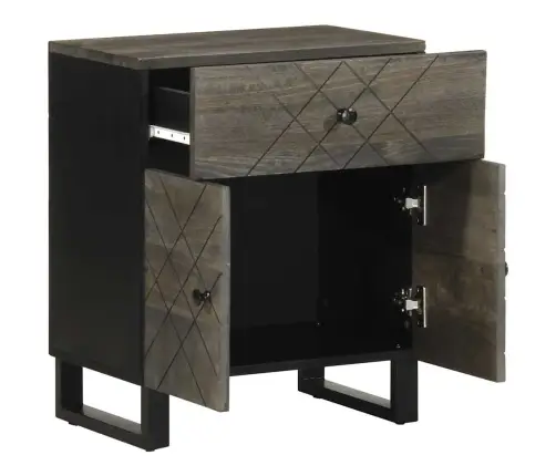 Naktsskapītis, Melns, 50X33X60 Cm, Mango Masīvkoks Vidaxl