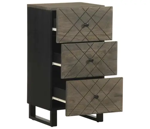 Puhvetkapp Must 40X33X75 Cm Täispuidust Mango