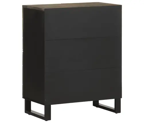 Puhvetkapp Must 60X33X75 Cm Täispuidust Mango