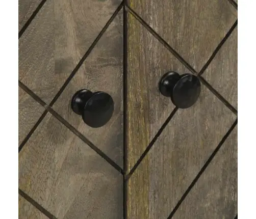 Puhvetkapp Must 60X33X75 Cm Täispuidust Mango