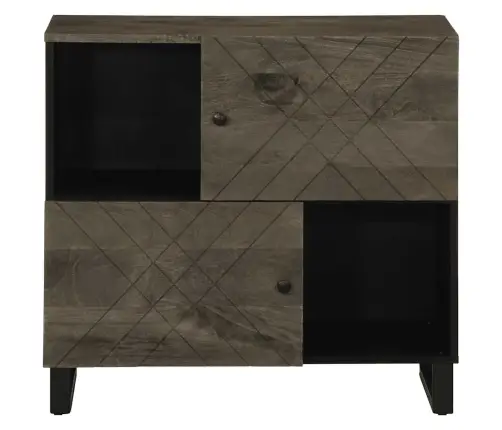 Puhvetkapp Must 80X33X75 Cm Täispuidust Mango