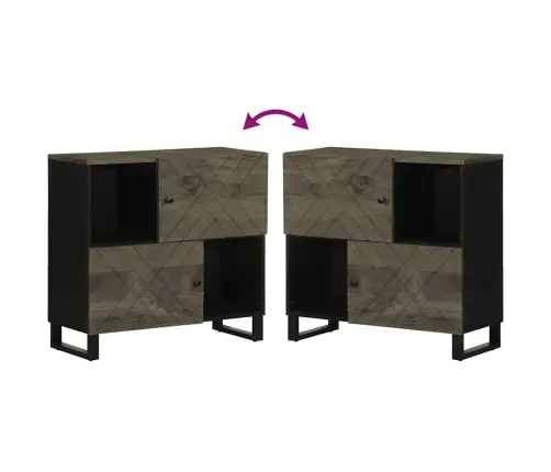 Puhvetkapp Must 80X33X75 Cm Täispuidust Mango