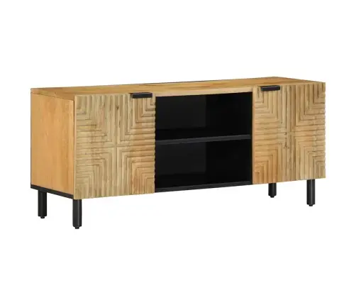 Tv Skapis Brūns 105X33X46 Cm Masīvkoka Mango Vidaxl
