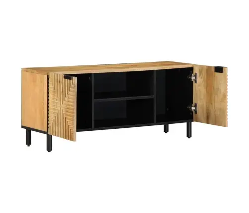 Tv Skapis Brūns 105X33X46 Cm Masīvkoka Mango Vidaxl