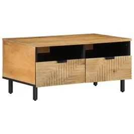 Kafijas Galdiņš Brūns 80X54X40 Cm Masīvkoka Mango Vidaxl