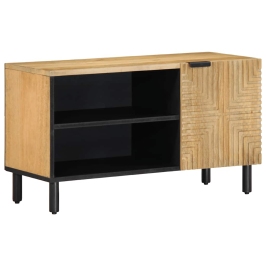Tv Skapis Brūns 80X31,5X46 Cm Masīvkoka Mango Vidaxl