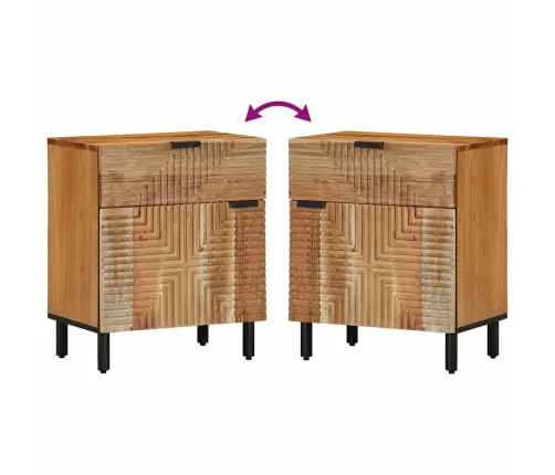 Šalia Lovos Spintelė Su Stalčių Ruda 50 X 33 X 60 Cm