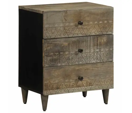 Naktsskapītis Gaiši Pelēks 50X33X60 Cm Masīvkoka Mango Vidaxl