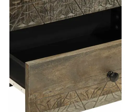 Naktsskapītis Gaiši Pelēks 50X33X60 Cm Masīvkoka Mango Vidaxl