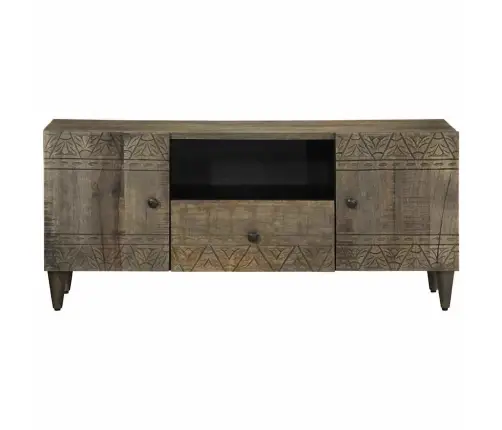 Televizoriaus Spintelė Šviesiai Pilka Medžio Masyvo Mango