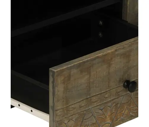 Televizoriaus Spintelė Šviesiai Pilka Medžio Masyvo Mango