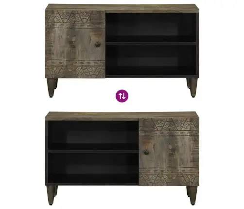 Televizora Skapis Gaiši Pelēks 80X31,5X46 Cm Masīvkoka Mango Vidaxl