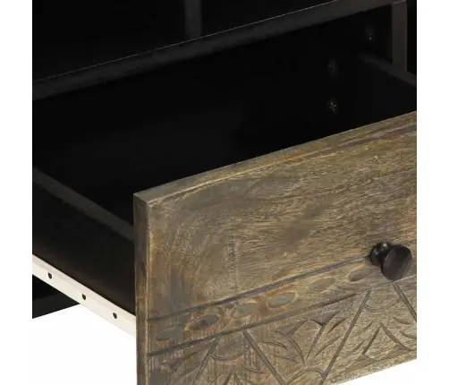 Tv Skapītis, 100X33X46 Cm, Melns, Mango Masīvkoks Vidaxl