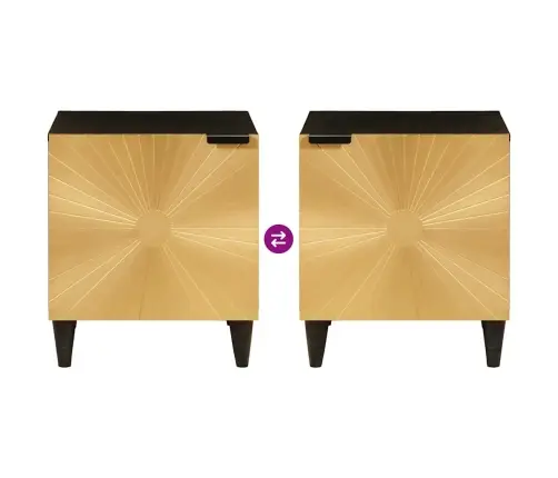 Öökapp 2 Pcs Must Ja Kuldne 40 X 33.5 X 46 Cm