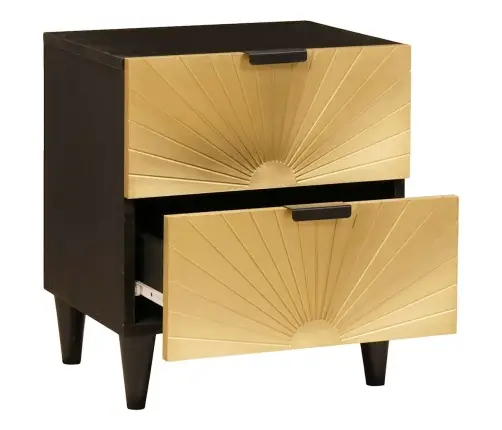 Öölambi Kapp Must Ja Kuldne 40 X 33,5 X 46 Cm Akaatsiapuit