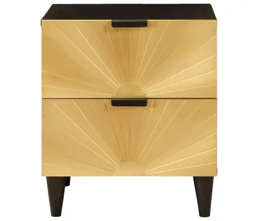 Naktsgaldiņš 2 Pcs Melns Un Zelts 40 X 33.5 X 46 Cm Vidaxl