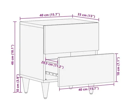 Naktsgaldiņš 2 Pcs Melns Un Zelts 40 X 33.5 X 46 Cm Vidaxl