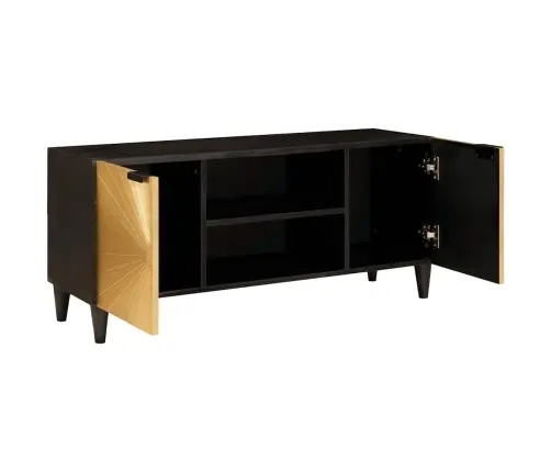 Televizora Skapīša Ar Plauktu Melns Un Zelts 105 X 33 X 46 Cm Vidaxl