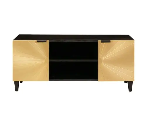 Televizora Skapīša Ar Plauktu Melns Un Zelts 105 X 33 X 46 Cm Vidaxl