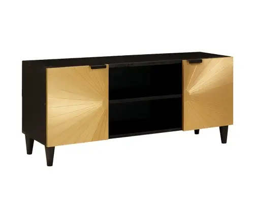 Televizora Skapīša Ar Plauktu Melns Un Zelts 105 X 33 X 46 Cm Vidaxl