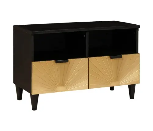 Televizoriaus Spintelė Juodas Ir Auksinis 70 X 33 X 46 Cm
