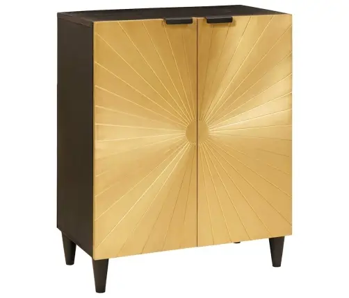 Puse Melns Un Zelts 60 X 33 X 75 Cm Mango Masīvkoks Vidaxl