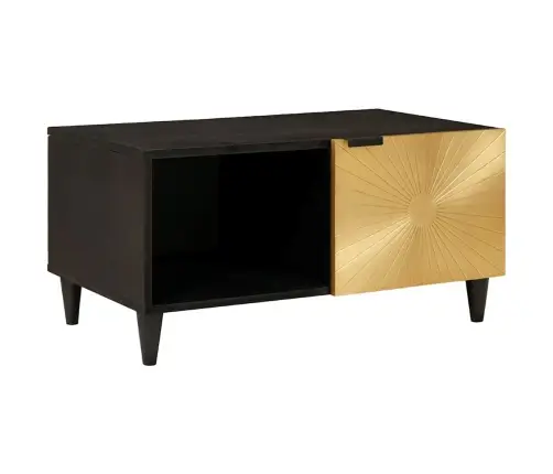 Kafijas Galdiņš Melns Un Zelts 80 X 50 X 40 Cm Vidaxl
