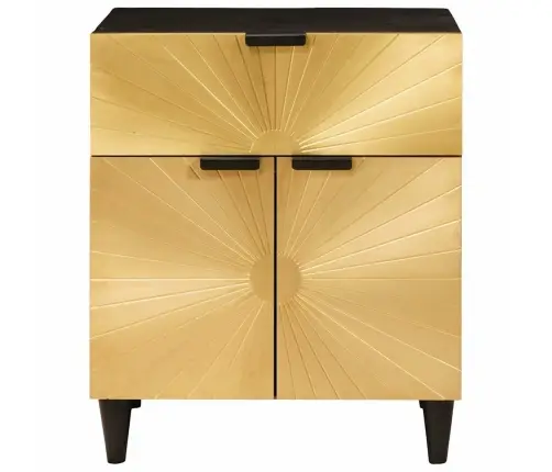 Öökapp Sahtliga Must Ja Kuldne 50 X 33 X 60 Cm Mangopuit