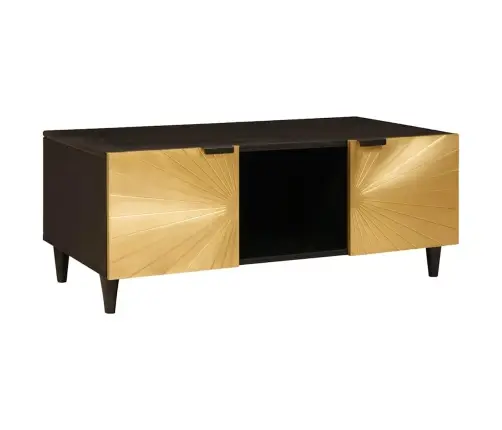 Kafijas Galdiņš Melns Un Zelts 100 X 54 X 40 Cm Mango Masīvkoks Vidaxl