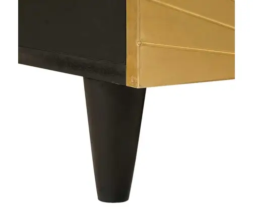 Kohvilaud Sahtliga Must Ja Kuldne 80 X 54 X 40 Cm Mangopuit Kohvilaud Sahtliga Must Ja Kuldne 80 X 54 X 40 Cm Mangopuit