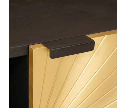 Televizora Skapīša Ar Plauktu Melns Un Zelts 80 X 33 X 46 Cm Vidaxl