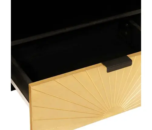 Televizora Skapīša Ar Atvilktni Melns Un Zelts 80 X 33 X 46 Cm Vidaxl