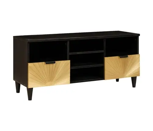 Televizoriaus Spintelė Juodas Ir Auksinis 100 X 33 X 46 Cm