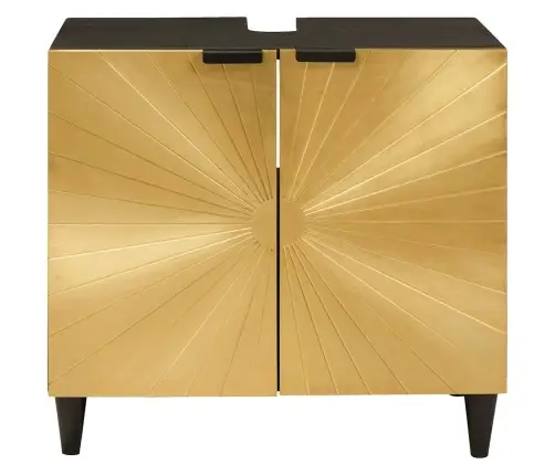 Izlietnes Skapītis Ar Plauktu Melns Un Zelts 62 X 33 X 58 Cm Vidaxl Izlietnes Skapītis Ar Plauktu Melns Un Zelts 62 X 33 X 58 Cm Vidaxl